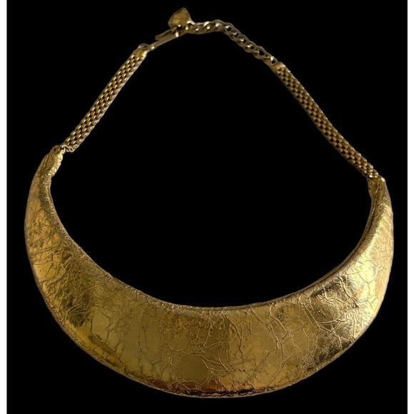 Frederick Mosell SIgned Retro Goldtone Runway Collar Necklace - Picture 6 of 10